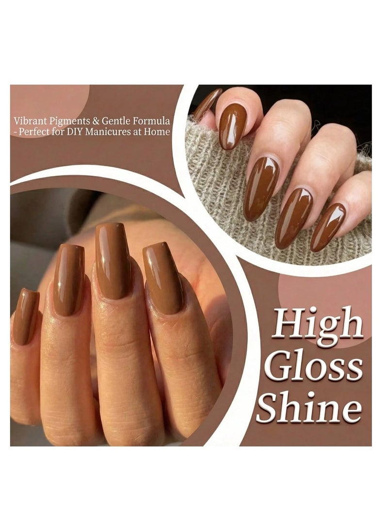 GMUME Caramel Brown Gel Nail Polish 7.5ml Warm Chestnut Earth Tone, UV/LED Cured Soak-Off - Image 3